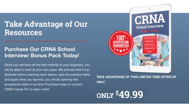 CRNA School Interview- Bonus Pack CRNA Career Pro